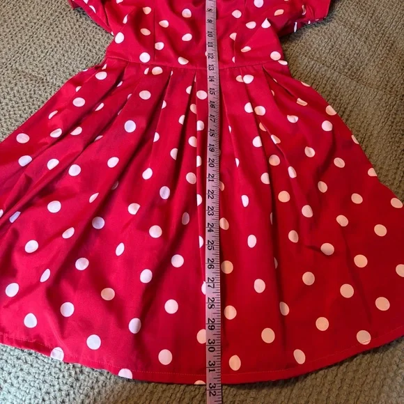 Bonne Chance Minnie Mouse Red Polka Dot Dress Disney - Picture 10 of 11